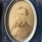 Victorian Photos on Glass in Blue Velvet Frames