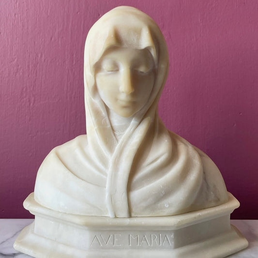 Ave Maria | Antique Alabaster Bust of Mary