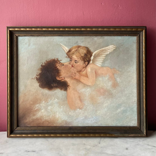 Cupid’s Kiss | Antique Oil Painting after William Putnam Hill
