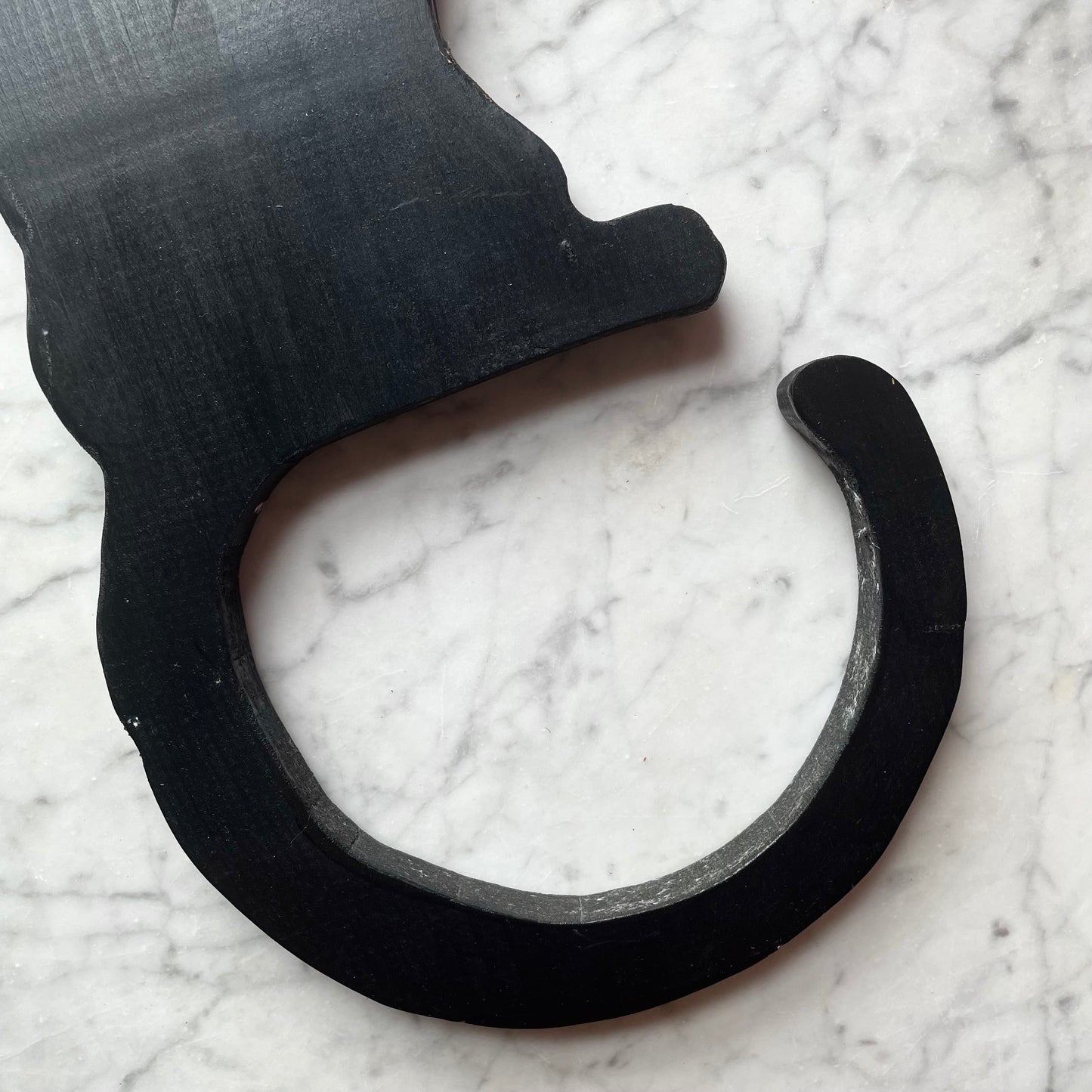 Vintage Folk Art Chat Noir Wooden Wall Hanger
