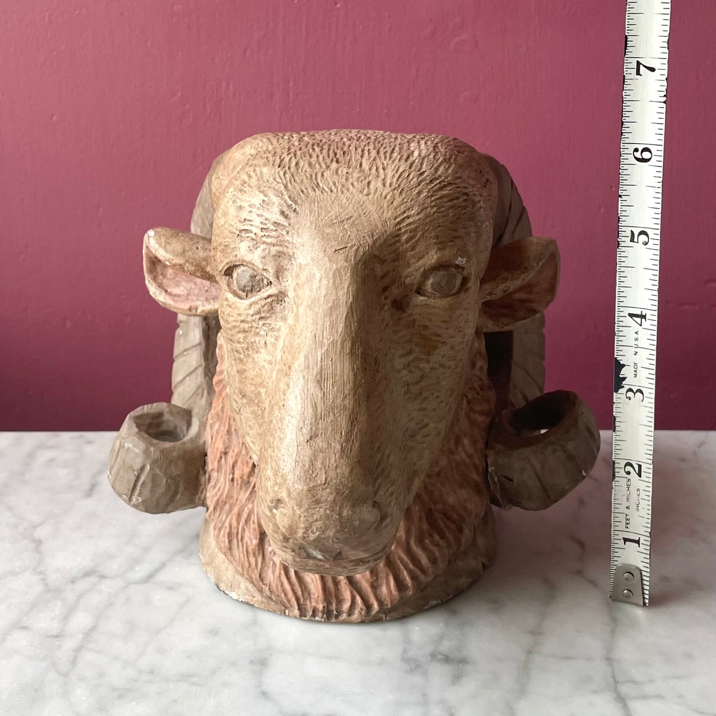 Antique Neoclassical Rams Heads