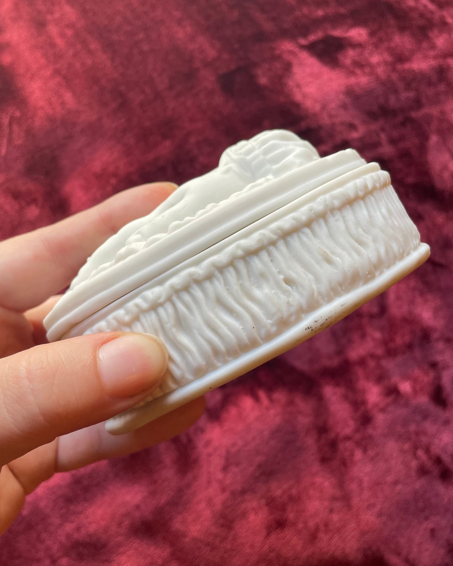 Victorian Parian Hand Trinket Box