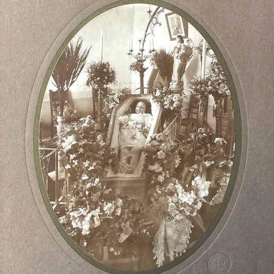 Antique Post Mortem Photo of Child in Casket