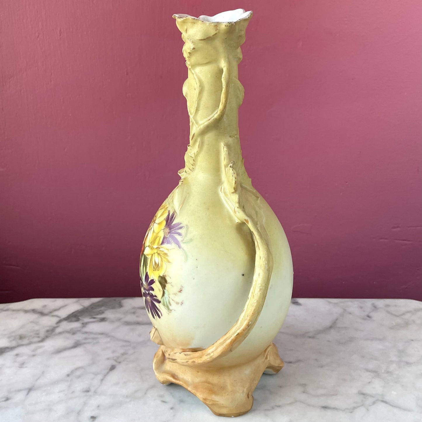 Antique Art Nouveau Floral Vase
