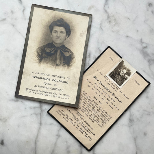 Antique French Funeral Mass Cards