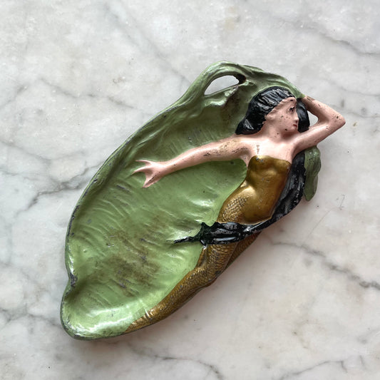 Antique Cast Iron Mermaid Dish