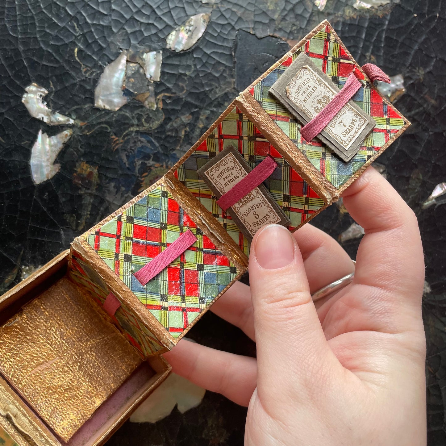 Victorian Velvet Book Shaped Needle Case