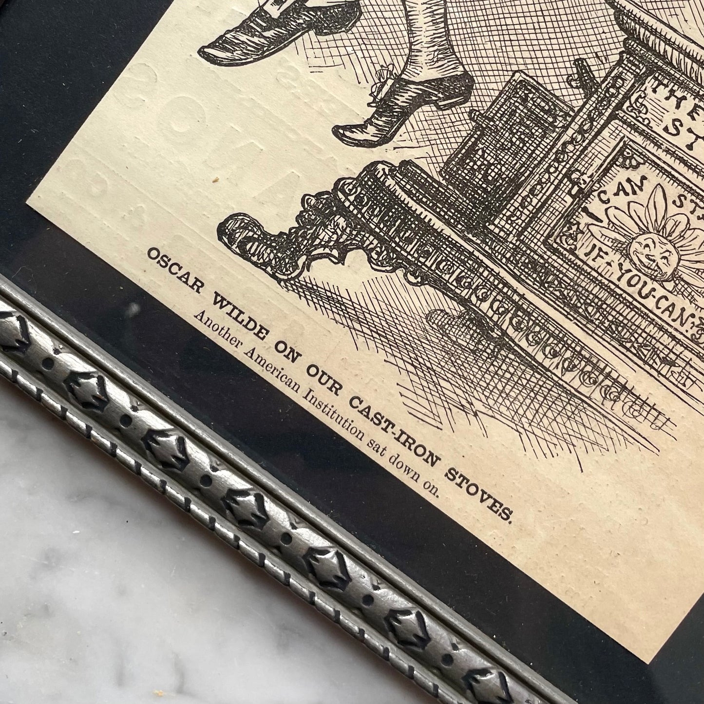 Antique Oscar Wilde Cartoon | Harper’s 1882 | Cast Iron Stoves