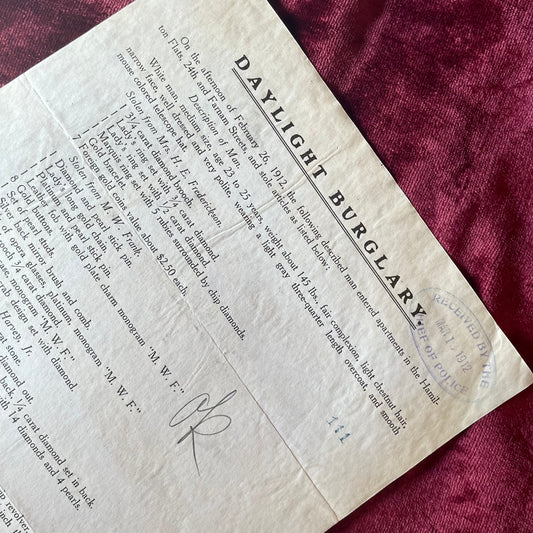 Antique Police Documents | 1910s