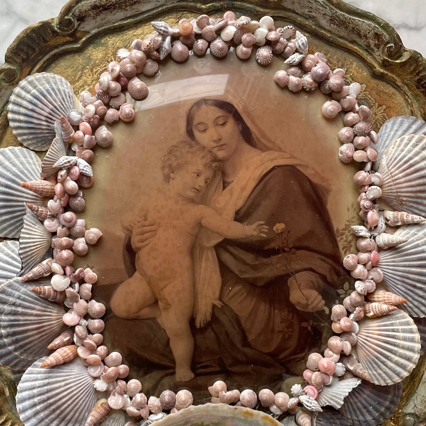 Stella Maris | Vintage Madonna Assemblage with Seashells