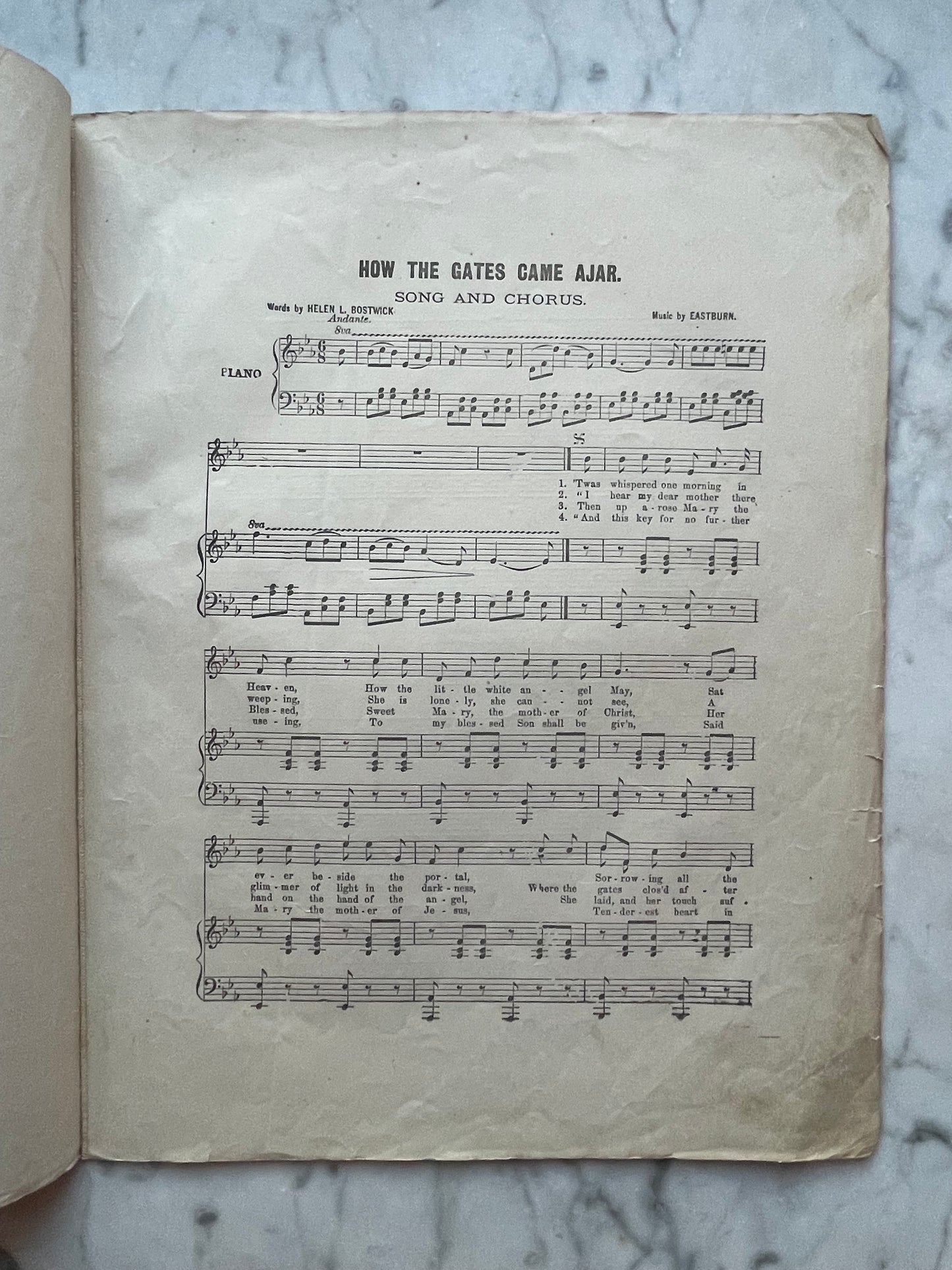 How the Gates Came Ajar | Victorian Mourning Sheet Music