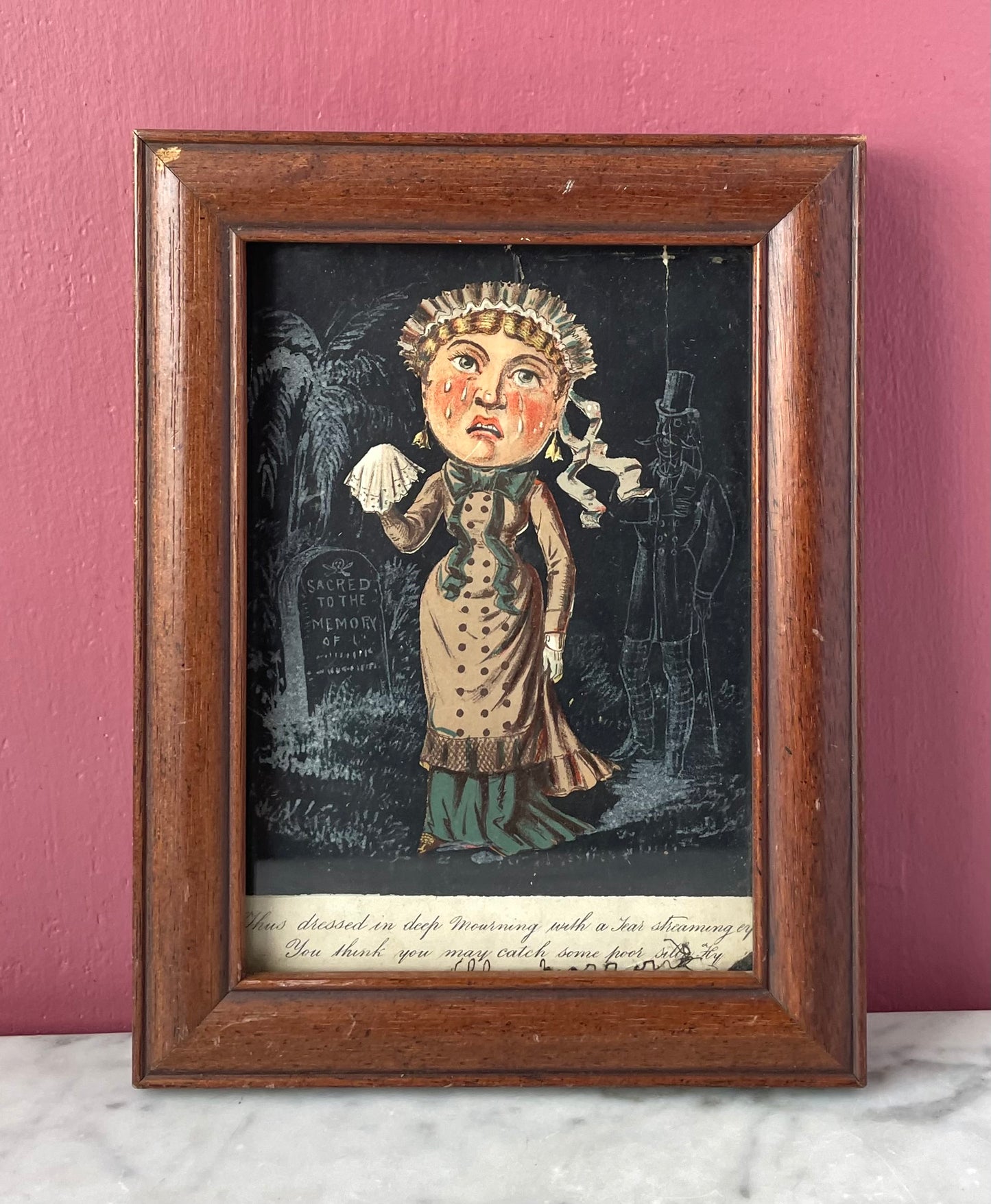 Victorian Widow Framed Vinegar Valentine