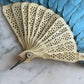 Victorian Pierced Bone & Silk Fan | Child Size