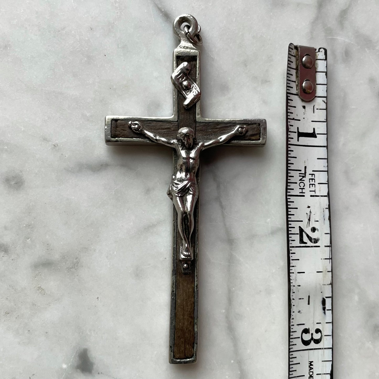 Antique Wood & Metal Crucifix
