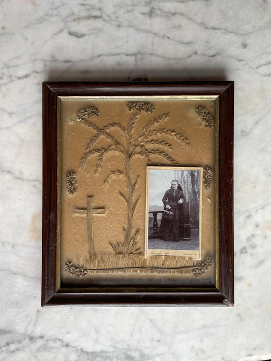 Victorian Hair Work Willow Memorial