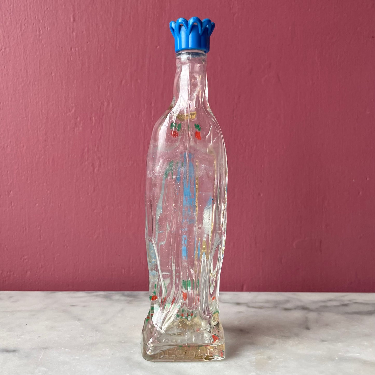 Vintage Notre Dame de Lourdes Holy Water Bottle