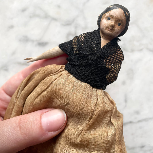 Victorian Milliner’s Model Doll on Wooden Base | 1849