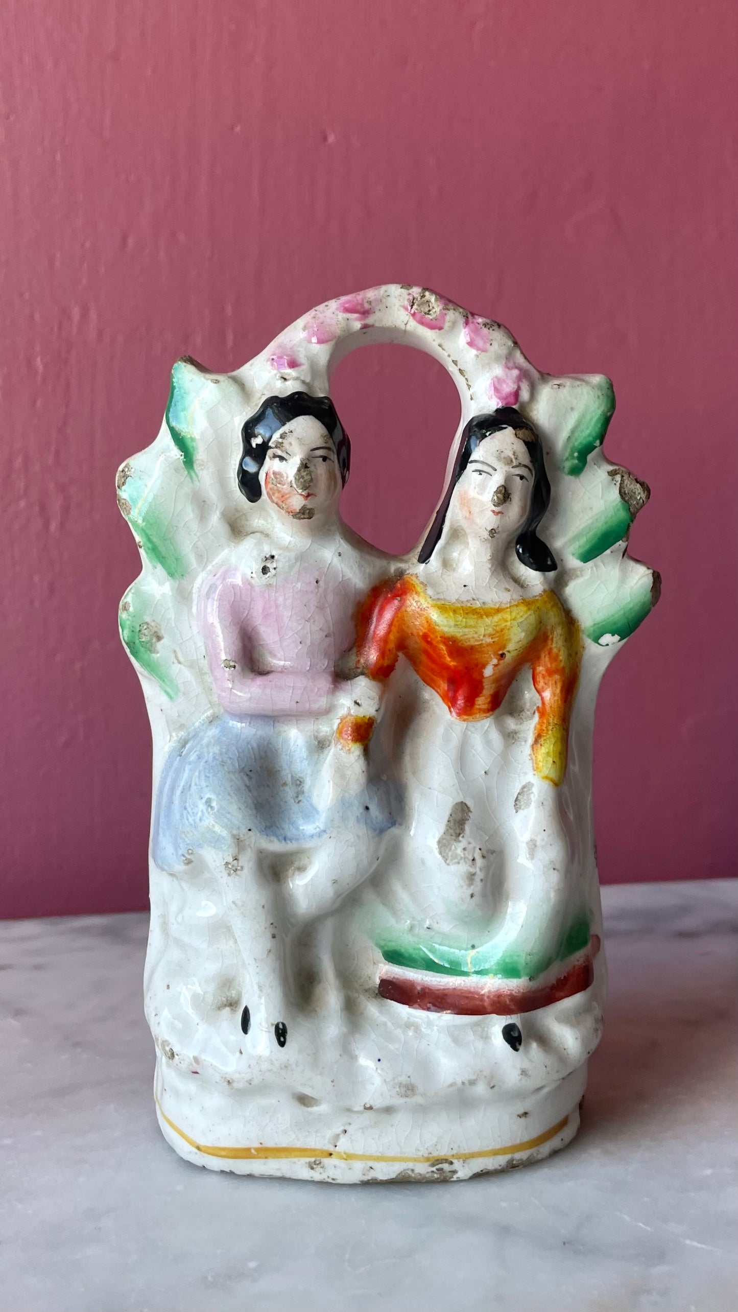 Victorian Staffordshire Figure of Two Women