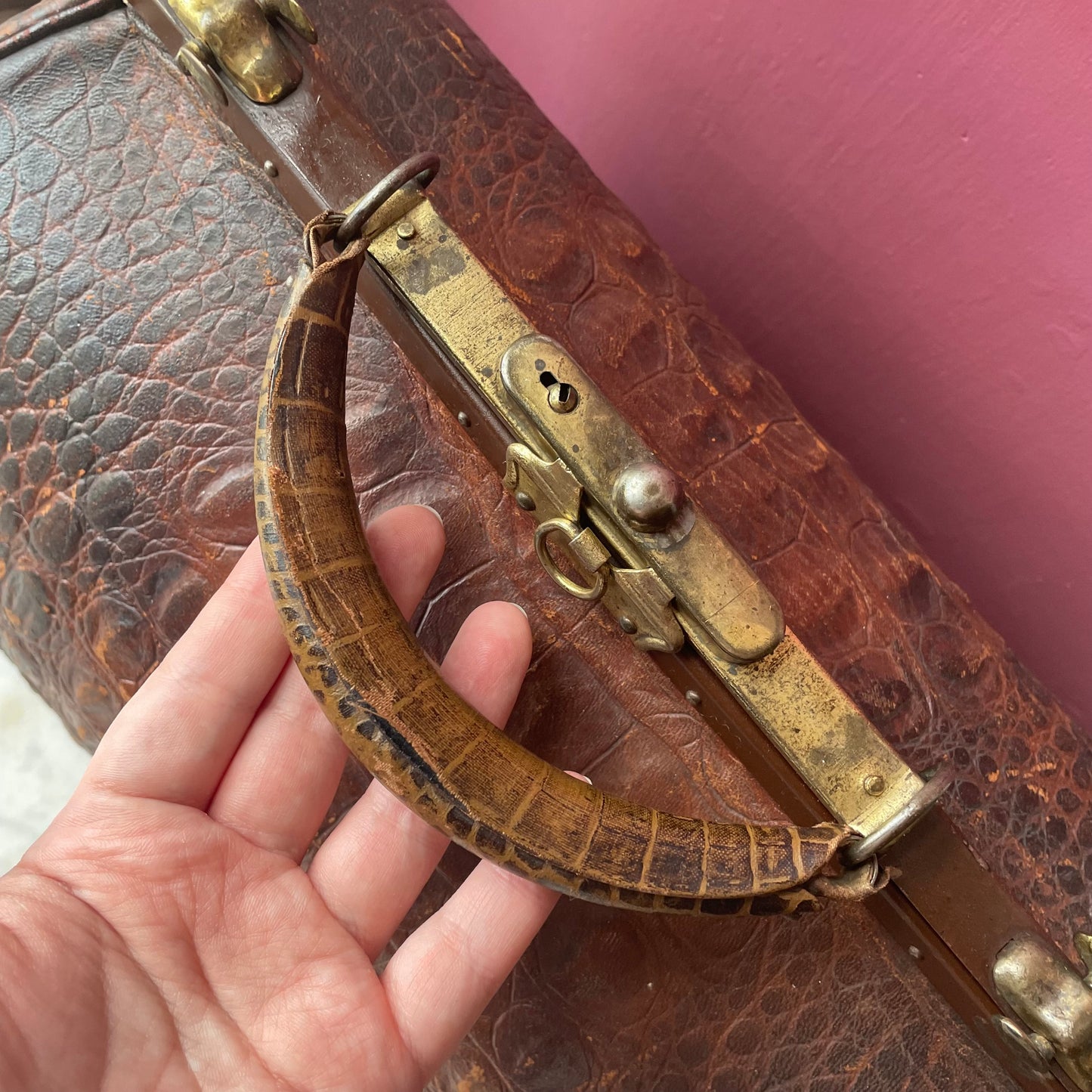 Antique Alligator Doctor Bag