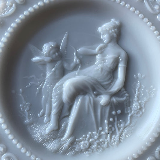 Cupid & Psyche | Antique Westmoreland Milk Glass Plate