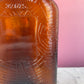 Antique Spiderweb Amber Glass Whiskey Bottle | Full Quart | 32 oz