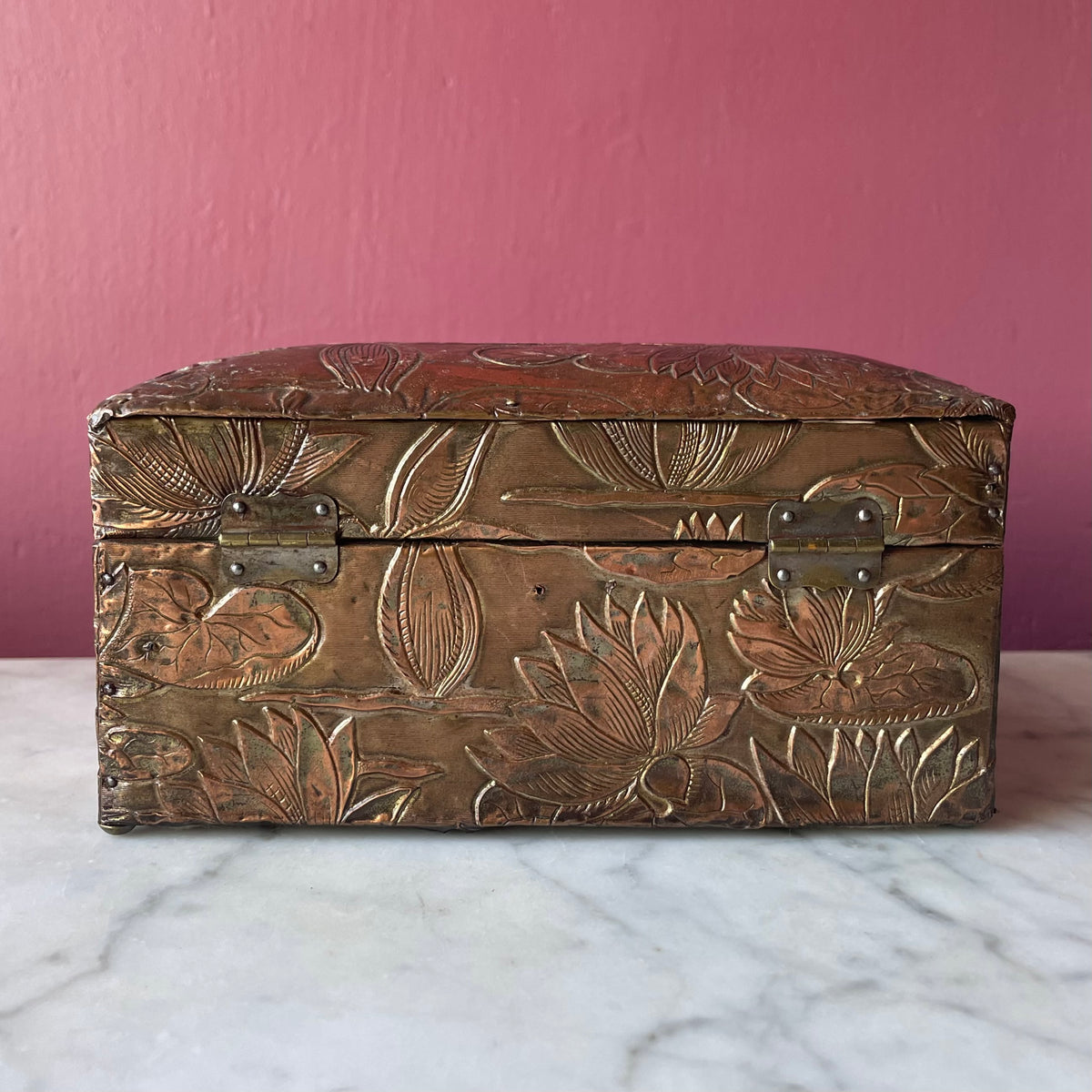 Victorian Sewing Box with Lotus Motif