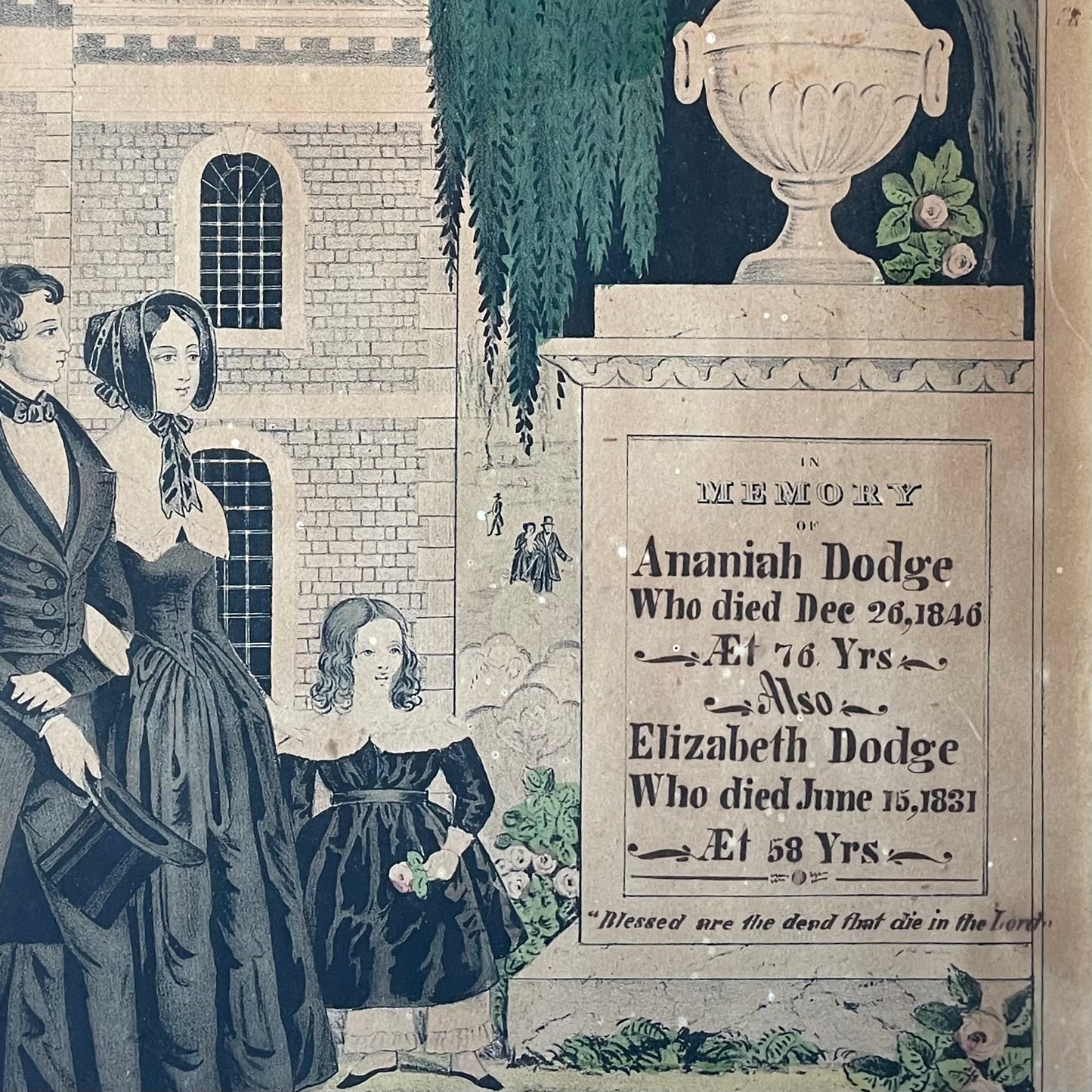 Victorian Mourning Print | Currier & Ives | 1846