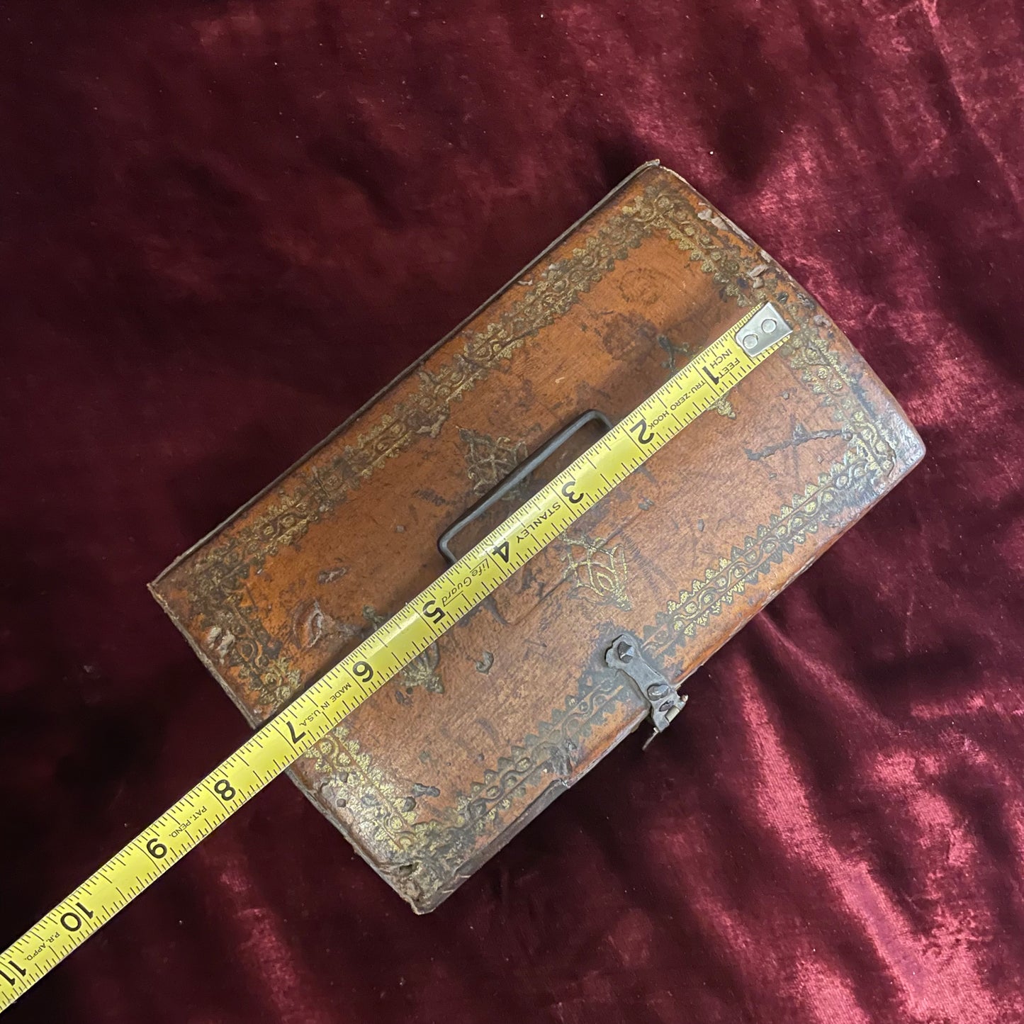 Antique Leather Covered Document Box with Key | c. 1800