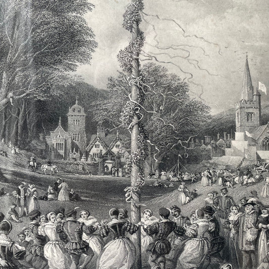 The May Pole | Victorian Framed Engraving