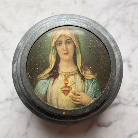 Antique Sacred Heart of Mary Music Box