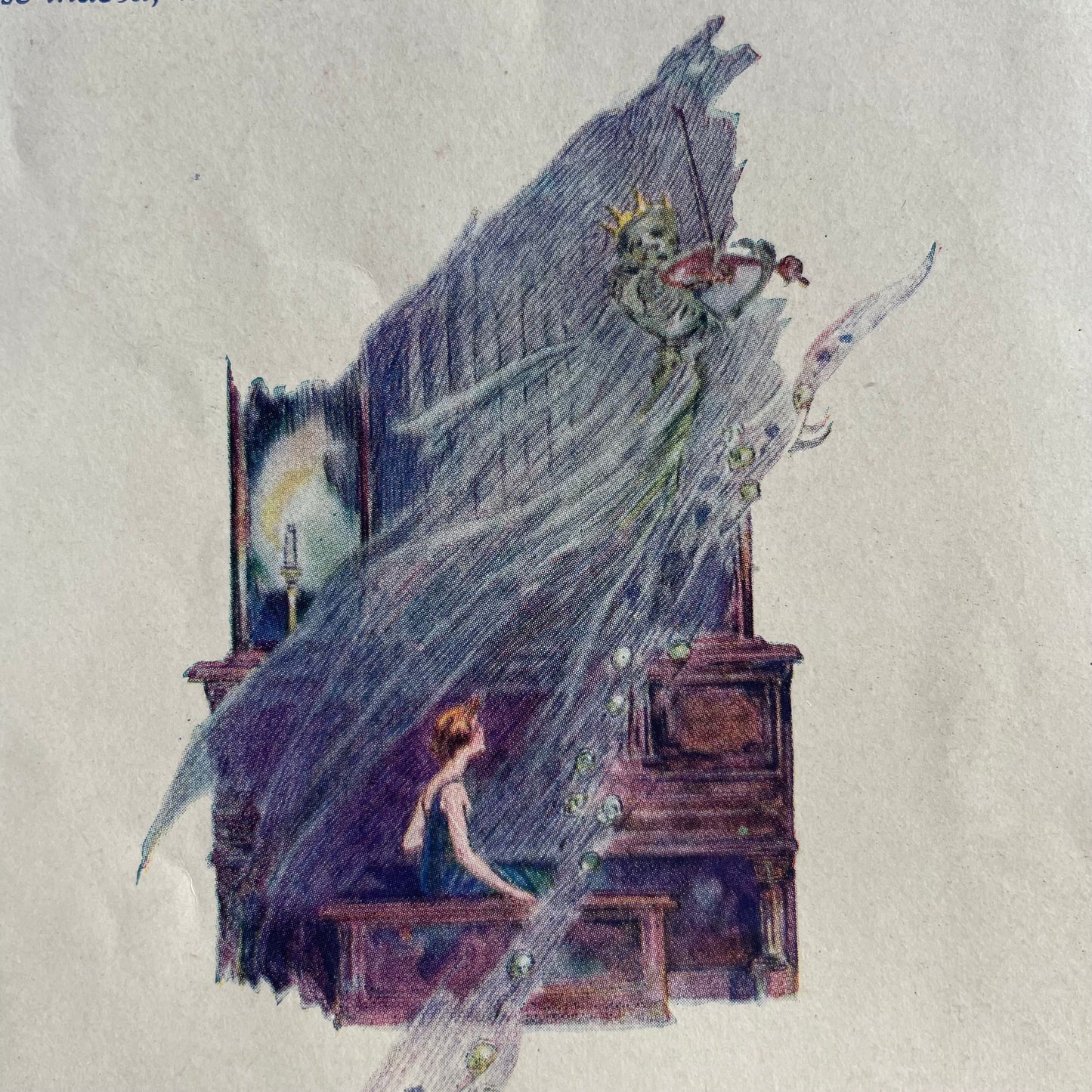 La Danse Macabre | Antique Estey Organ Ad | Halloween Collectible