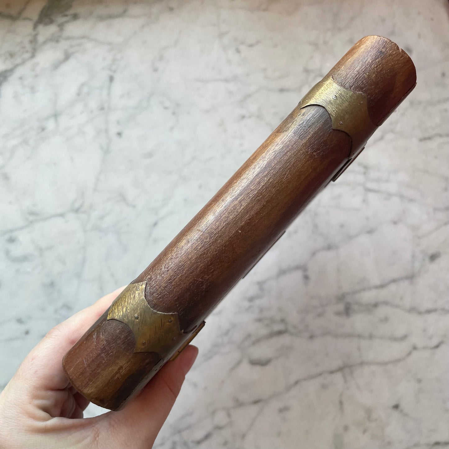 Antique Book Shaped Treen Box