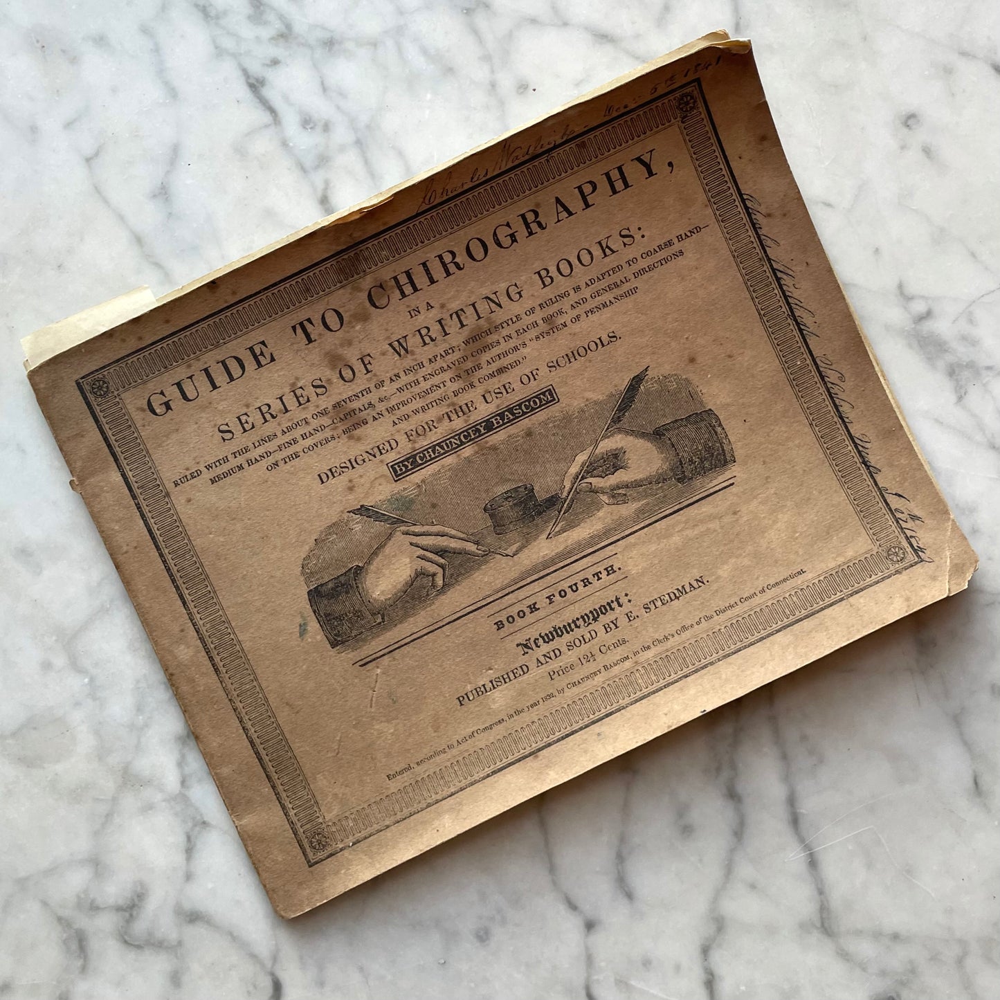 Antique Penmanship Album with Die Cuts | 1842