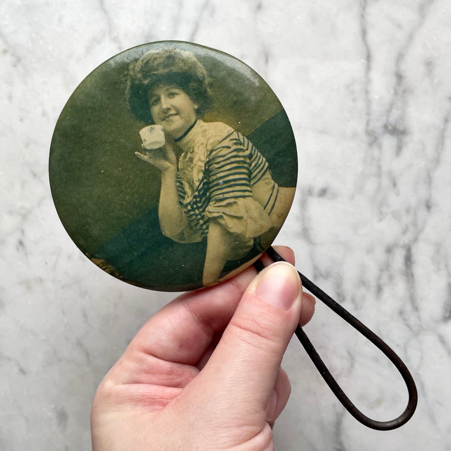 Antique Celluloid Novelty Hand Mirror