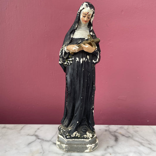 Vintage Saint Rita Chalkware Statue