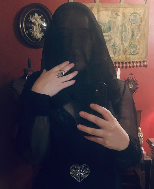 Victorian Mourning Veil | Silk Crepe