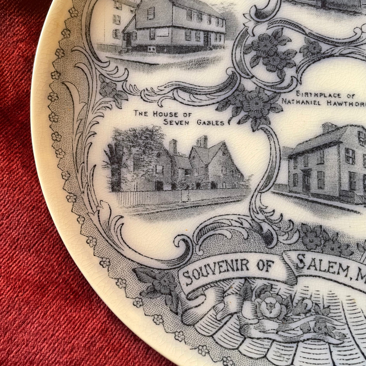 Antique Salem, MA Souvenir Transferware Plate