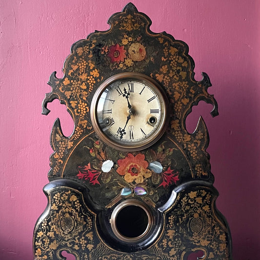 Victorian Mother of Pearl Inlaid Mantel Clock