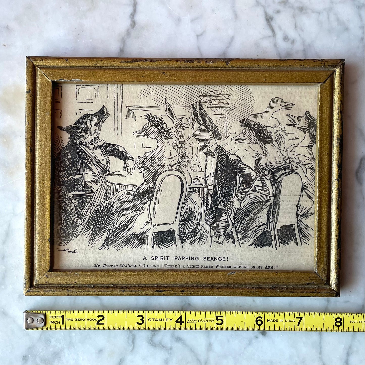 Victorian Spiritualism Cartoon | A Spirit Rapping Seance
