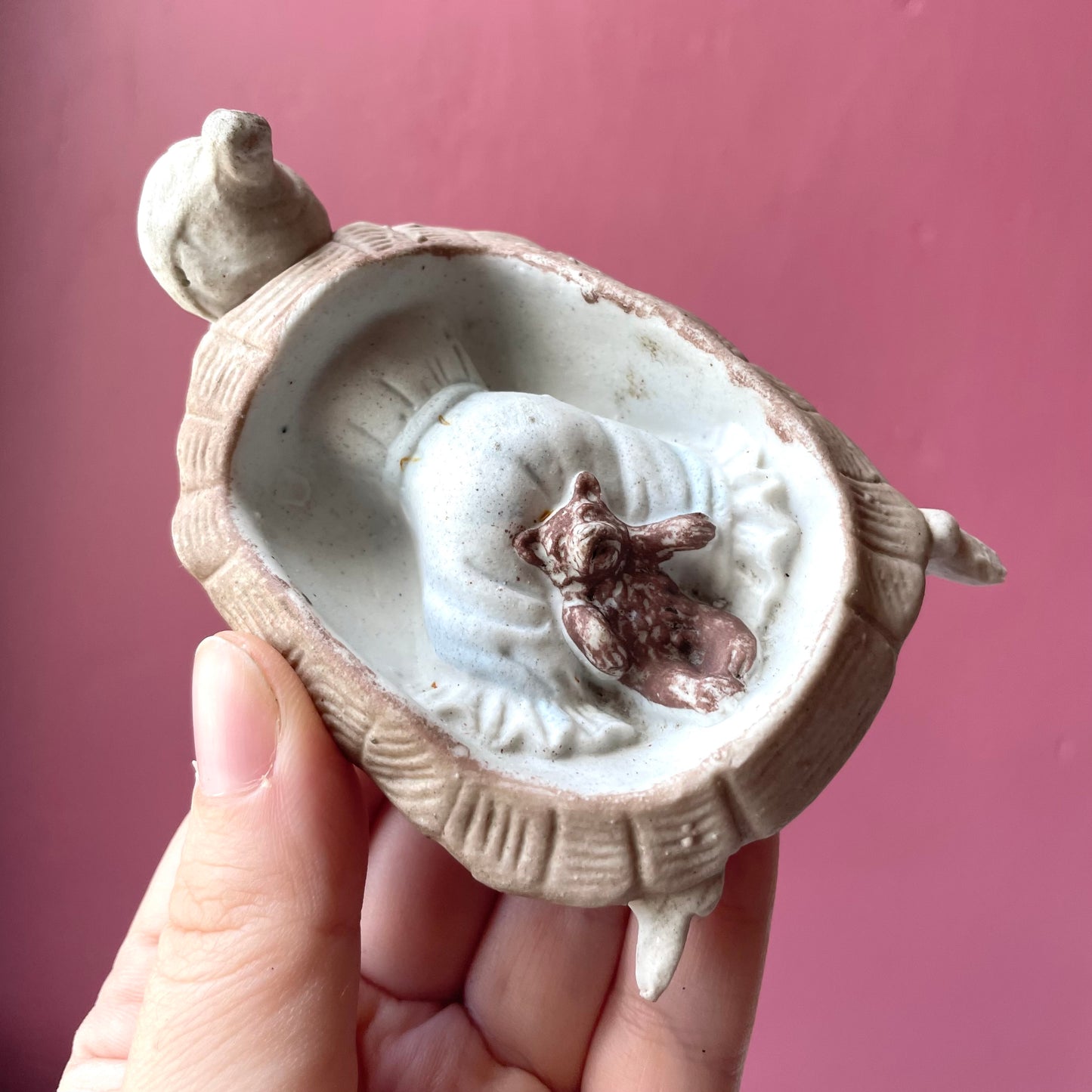 Antique German Erotic Novelty Bisque Turtle