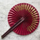 Victorian Burgundy Cockade Fan
