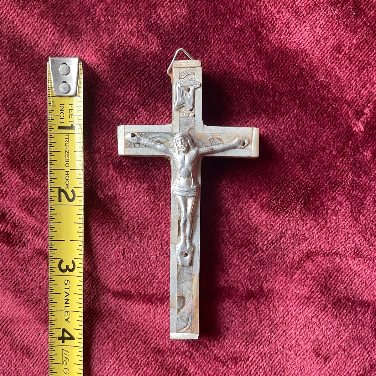 Vintage Abalone Crucifix | Holy Land Souvenir