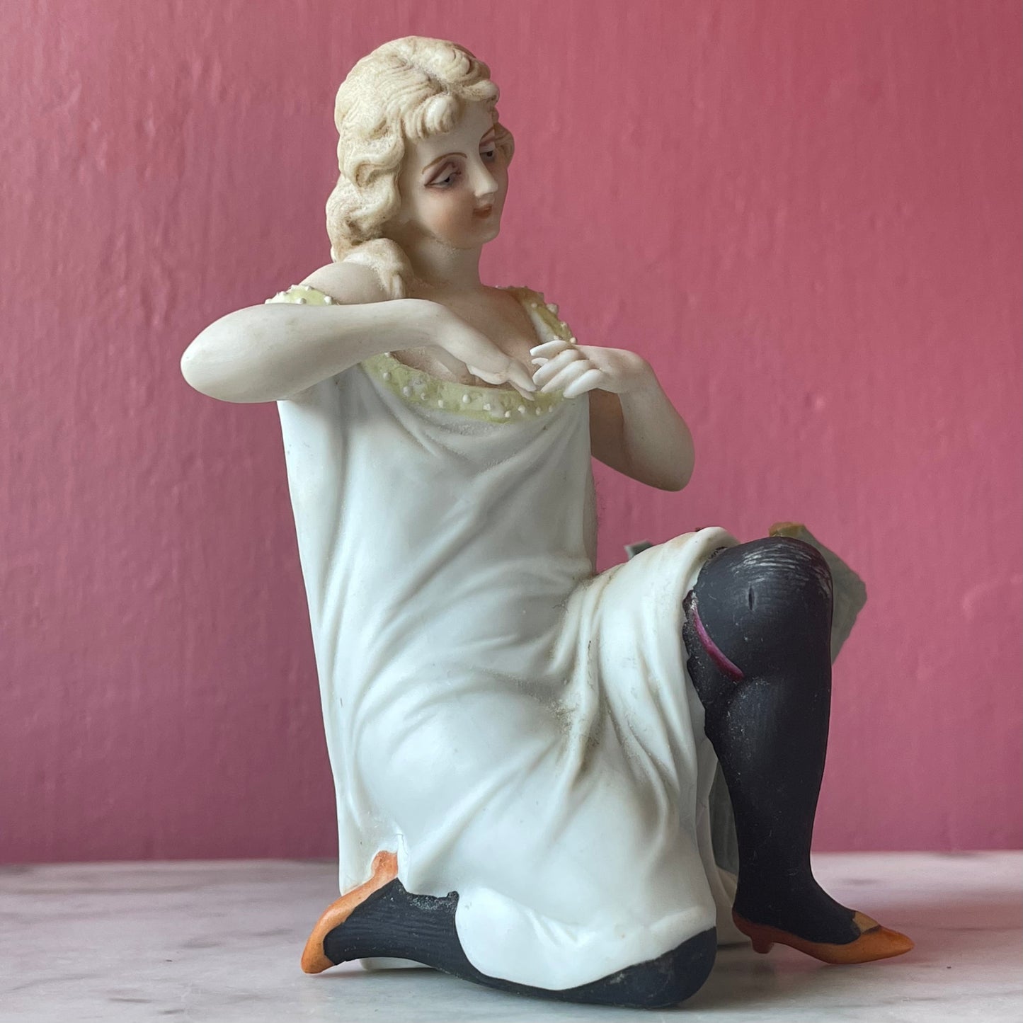 Antique Risqué German Bisque Girl