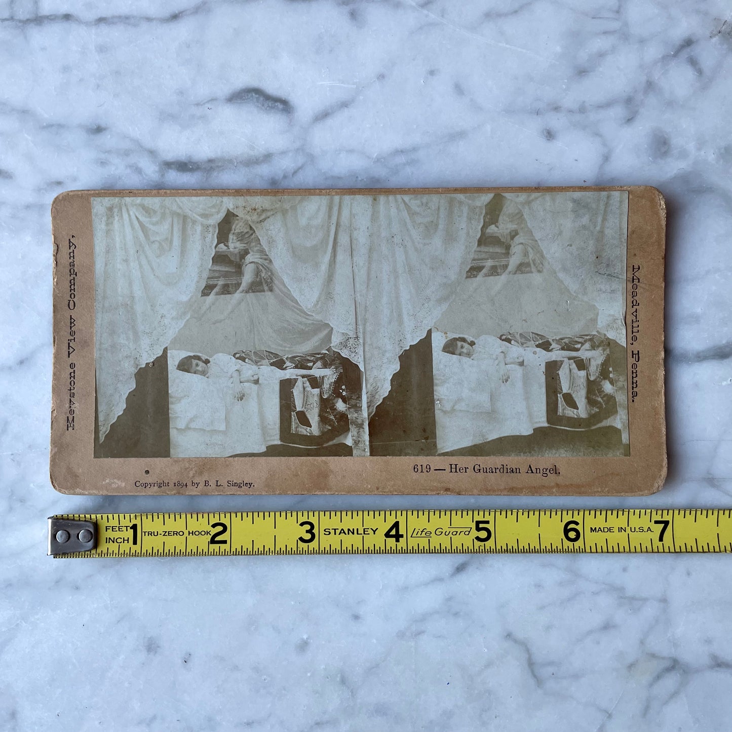 Her Guardian Angel | Antique Stereocard