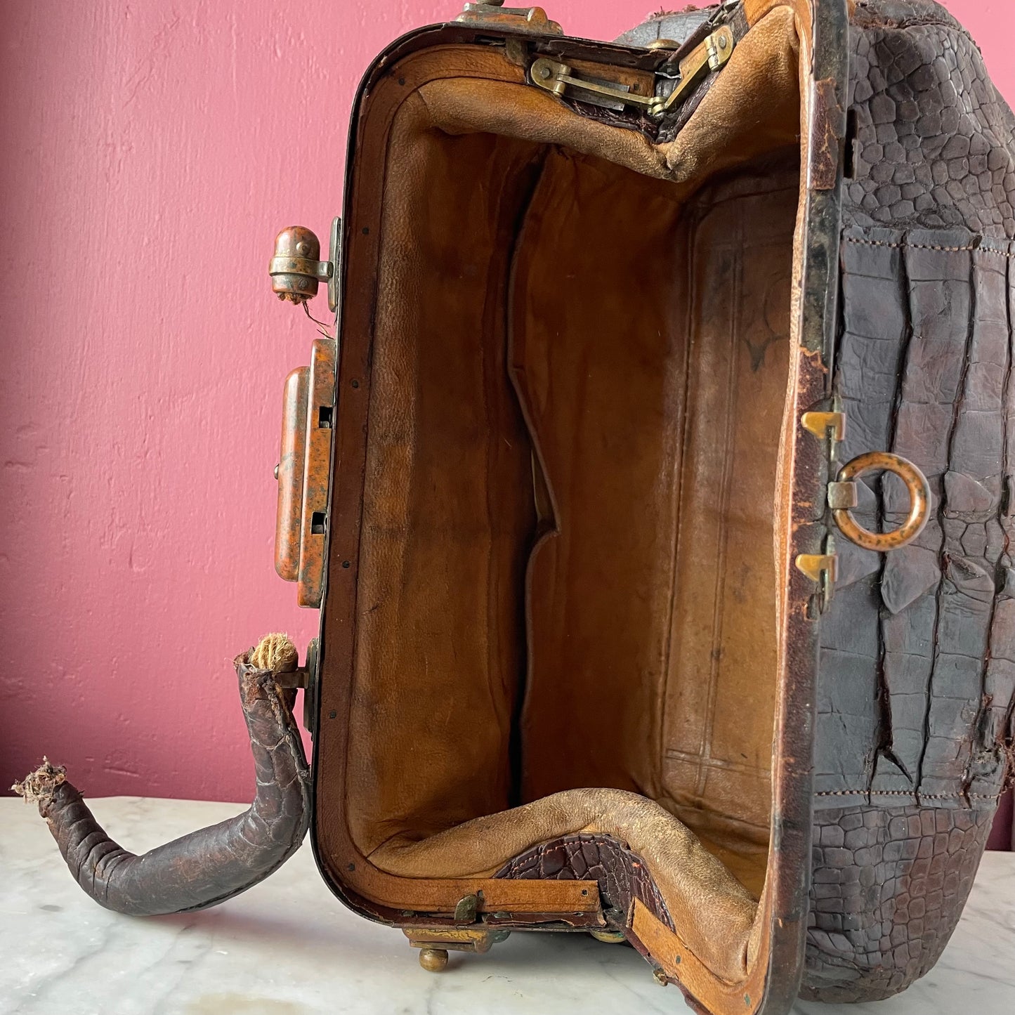 Antique Alligator Travel Bag