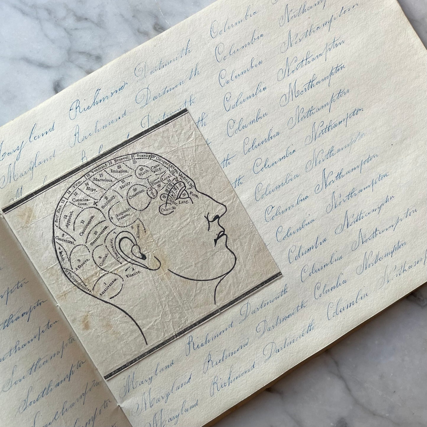Antique Penmanship Album with Die Cuts | 1842