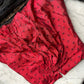 Victorian Heart Shaped Red Silk & Black Mesh Blouse