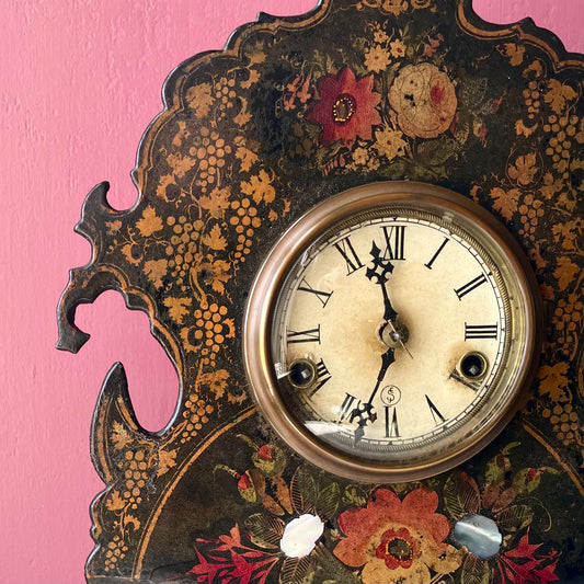 Victorian Mother of Pearl Inlaid Mantel Clock