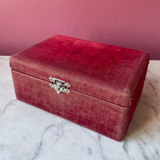 Victorian Red Velvet Sewing Box