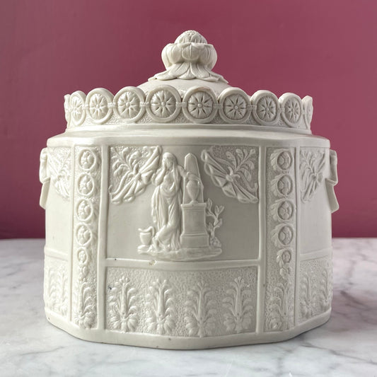 Antique Sugar Bowl with Mourners | Early 19th Century Sowter & Company